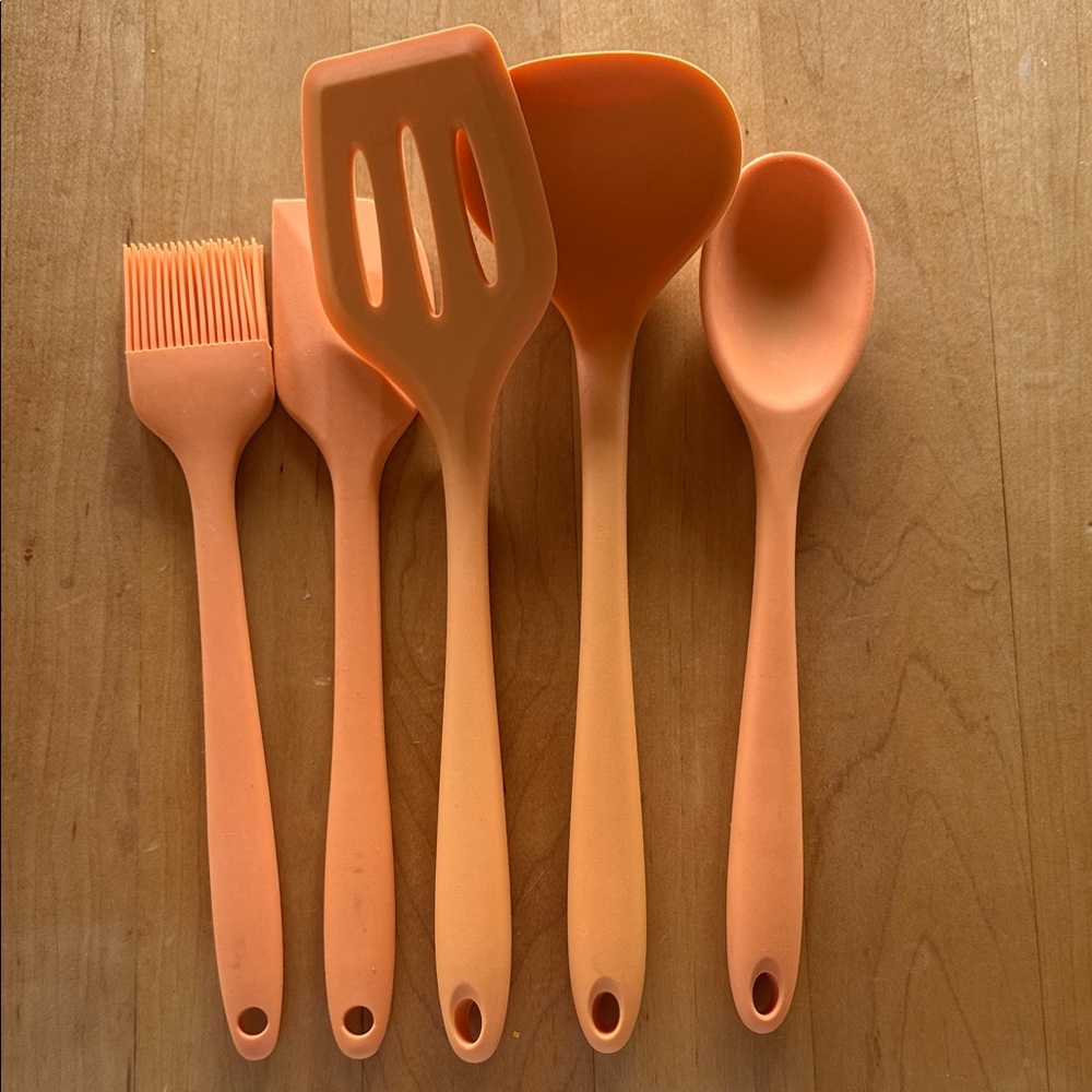 Orange Silicone Kitchen Utensil Set